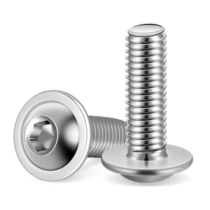 M6-1.0 X 25Mm Flanged Button Head Socket Cap Screws, Stainless Steel 18-8 (304), - Picture 1 of 12