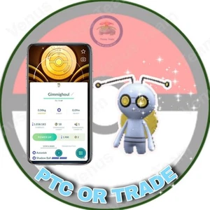 Pokémon Go ✨ Fondo Brillante Gimmighoul 9º Aniversario✨PTC 80K Polvo O 1 Mil Polvo - Imagen 1 de 5
