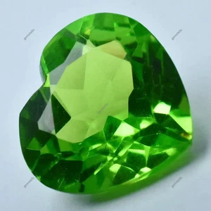 Beautiful Heart Shape 19 Ct Natural Green Peridot CERTIFIED Rare Loose Gemstone - Picture 1 of 6