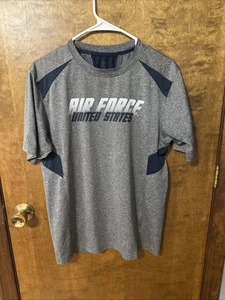 Camisa de la Fuerza Aérea de los Estados Unidos para Hombres Pequeña Fuerza Aérea que absorbe la humedad Escritura Gris Azul - Imagen 1 de 11