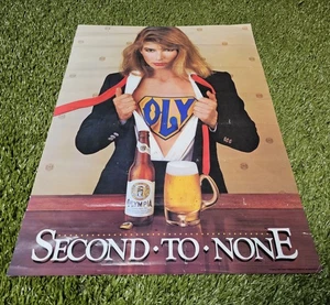 Vintage 1980s Olympia Beer Poster Second To None Pin Up Girl 20X27" No Pin Holes - Picture 1 of 6