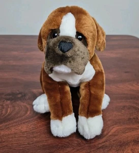 Animal Alley Boxer 11" Plush Dog  Brown & White Stuffed Puppy Toys R Us - Picture 1 of 11