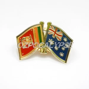 Australia & Sri Lanka Friendship Pin - Badge Collar Australian Flag Lankan - Picture 1 of 2