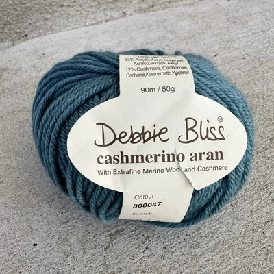 Debbie Bliss Cashmerino Aran Hilo Azul Agua 300047 Worsted Crochet Tejido Italia Foto 1 de 4