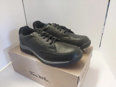 Мужские повседневные туфли Thom McAn черная кожа на шнуровке размер 12 W пена с эффектом памяти - Изображение 1 из 4