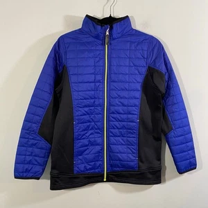 Lands' End Boy's Blue & Black Full Zip Puffer Jacket Size L (14-16) - Picture 1 of 8