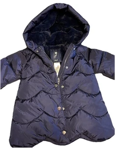 Jacadi Paris Navy Fur Lined Puffer jacket 24m NWOT - Picture 1 of 8