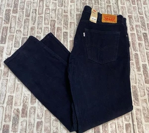 Pantalone uomo Levi's 502 regular taper blu navy velluto a coste taglia 38x32 nuovo con etichetta - Foto 1 di 10