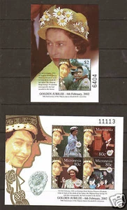 Micronesia Sc 483-484 MNH. 2002 QEII Coronation Anniversary, 2 souv sheets, VF - Picture 1 of 1