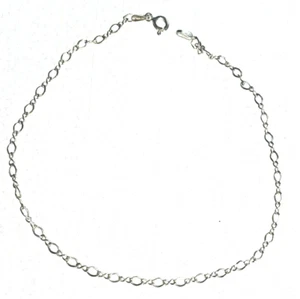 Silver anklet 10" long. marked JCM 925 Thailand. Odd link style. 1.61 grams - Picture 1 of 12