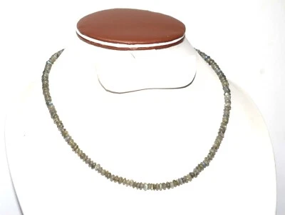 Collana Con Perle Rotonde In Labradorite Blu Da 5 Mm In Argento 925 Da 20" - Immagine 1 di 4