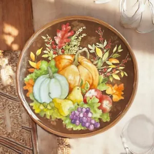 Certified International Susan Winget Harvest Fruits Brown 9" Dinner Plate Used - Picture 1 of 12