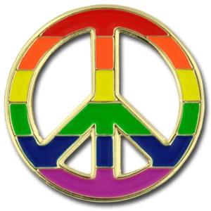 PinMart's Peace Sign Gay Pride Rainbow LGBT Enamel Lapel Pin