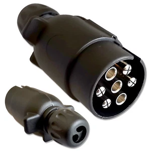 Aspöck Anhängerstecker 7-polig ISO 1724 12V Trailer Stecker Doppel Tülle Ausgang - Bild 1 von 8