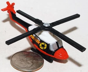 Small Mini Hot Wheels Plastic Military Westland Lynx Helicopter Police Red/White - Picture 1 of 4