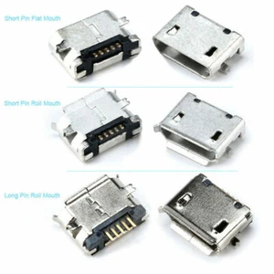 Micro USB Type B 5P 5 pin SMT SMD Female Socket Connector Jack Port ,3 Types  - Picture 1 of 14