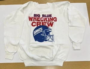 Vintage Trench New York Giants Crewneck Sweatshirt Big Blue Wrecking Crew Large - Picture 1 of 4