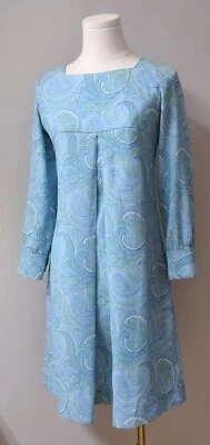 Vintage 60's MOD Paisley Psychedelic Dress Metal Zipper Tent Style Union Tag S - Image 1 of 4