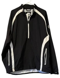 Chaqueta cortavientos Footjoy para hombre XL negra media cremallera nailon informal golf FJ golf - Imagen 1 de 18