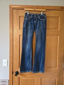 Jeans donna LA Idol blu elasticizzato con patta tasca 29x34 cuciture bianche - Foto 1 di 9