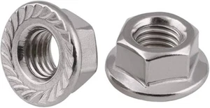 Stainless Serrated Flange Nuts – 18-8 Steel Lock Nuts – All Sizes | Fastenova - Picture 1 of 1