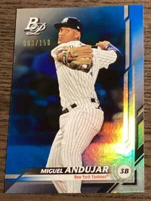 2019 Bowman Platinum Miguel Andujar #99 Prospect Blue Parallel /150 Yankees! - Image 1 of 2