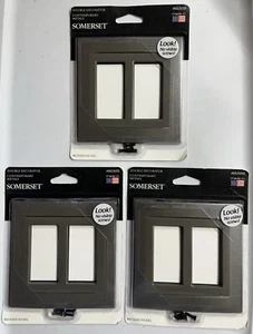 Somerset Collection Doppel Dekorator Schalter Abdeckung-gebürstetes Nickel 662659 Menge 3 - Bild 1 von 2