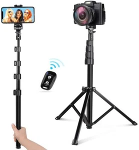 54 inch Selfie Stick Lightweight Bluetooth Detachable & Extendable Phone Tripod - Photo 1 sur 7