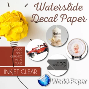 Carta Trasferimento Decalcomania Waterslide INKJET CLEAR 8,5" x 11" 5 Fogli Made in USA #1 - Foto 1 di 3