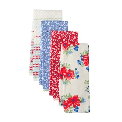 Juego de 4 toallas de cocina The Pioneer Woman Classic Charm floral de campo de granja Foto 1 de 4