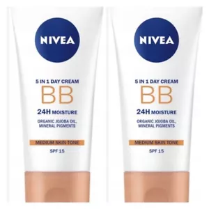 NIVEA BB 5 in 1 Day Cream with SPF 15, darker shade 2 x 50ml - Picture 1 of 2