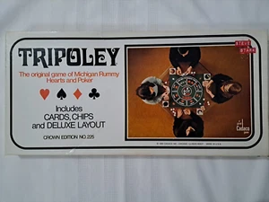 Vtg 1969 Tripoley Board Game Crown Edition No. 225 ~ Complete! Tray Mat Chips - Bild 1 von 3
