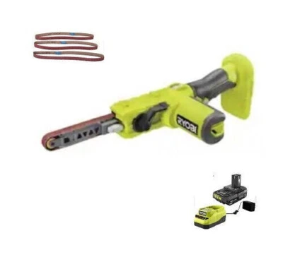 Lixadeira de cinta RYOBI PSD101B 18V 1/2" x 18" com bateria, carregador, 3 peças de papel areia grão - Imagem 1 de 4