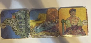Set of 6 Vincent Van Gogh Coasters Famous Paintings Cork Back - NEW - Picture 1 of 6