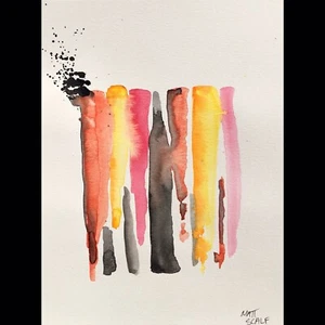 Matt Scalf Abstract ORIGINAL PAINTING Watercolor 9x12 Modern Contemporary Decor - Picture 1 of 4