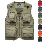 Men Gilets Tactical Vest Coat Photographer Waistcoat Mesh Sleeveless Jacket
