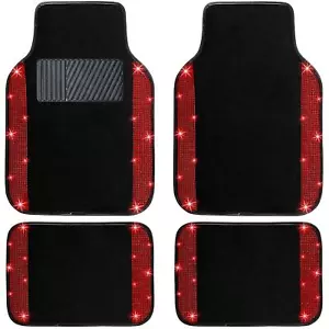 LOOK- Pink Bling Car Floor Mats Full Set, Universal Fit Most Cars - Picture 1 of 30