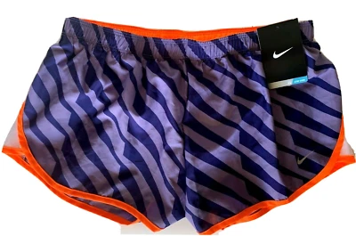 NEW NIKE [S] Women's DRI-FIT Run/Yoga/Track Shorts-Purple/Orange 507794-538 - Image 1 of 2