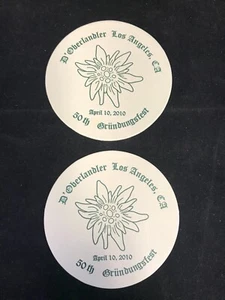 Lot of 2 Coasters - D' Oberlander Los Angeles, CA 50th Grundungs Fest 2010 - Picture 1 of 2