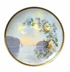 Haviland & Co LIMOGES Hand-Painted PLATE ~ SIGNED Berton ~ Yellow Roses & Water