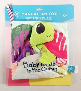 Manhattan Toy What's Outside? Sea-Themed Soft Baby Activity Book with Rattle - Picture 1 of 6