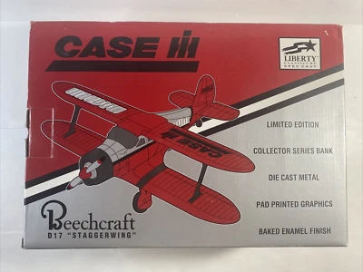 1996 Spec Cast CASE IH MAGNUM Beechcraft D17 Staggerwing 1/32 Die Cast Bank NIB - Image 1 of 4