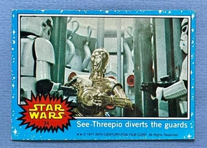 1977 Topps Star Wars Blue Series 1 - See-Threepio diverts the guards #34 - Picture 1 of 2