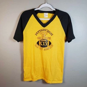 Vintage 80’s Pittsburgh Steelers T-Shirt Super Bowl XIV NFL 1980 Bantam Medium M - Bild 1 von 9