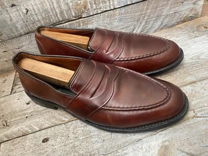 Allen Edmond Randolph Penny Loafer Shell Cordovan braune elegante Schuhe US 9D - Bild 1 von 17