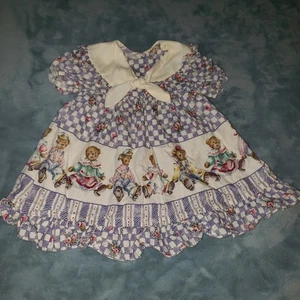 Vestido Vintage Youngland Años 80-90 Oso de Peluche Guinga Floral 18 Meses - Imagen 1 de 7