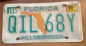 Florida License Plate QIL 68Y (JAN 1999) - Great Cond! - Picture 1 of 6