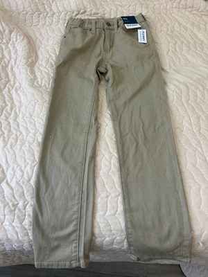 Nuevo con etiquetas Pantalones Antiguos Azul Marino Niños Pequeños 8 Ajustados Elastizados Beige Caqui Escolar Unif Foto 1 de 4