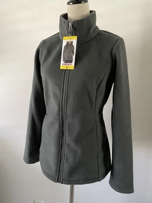 Chaqueta con cremallera de lana sintética cepillada 32 grados para mujer talla S verde/gris  Foto 1 de 4