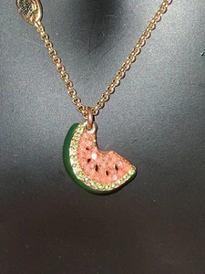 Juicy Couture Watermelon Necklace Charm Pendant Rhinestones Cute Gift - Picture 1 of 7